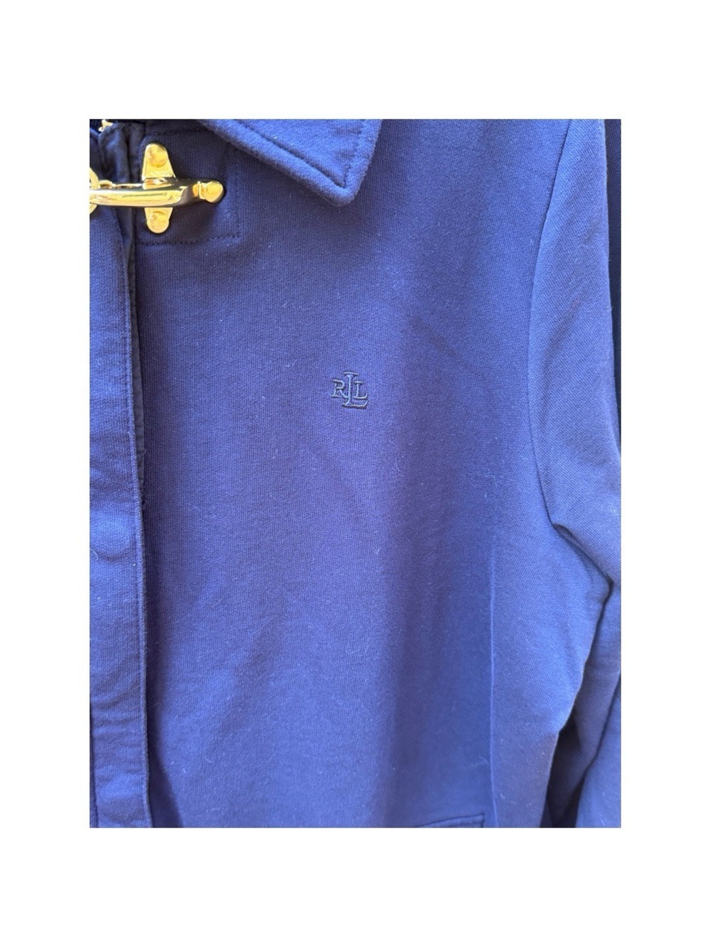Lauren Ralph Lauren Navy Zip-Up Casual Jacket w/ Gold-Tone Accents Sz. 3X (EUC) - Picture 7 of 9